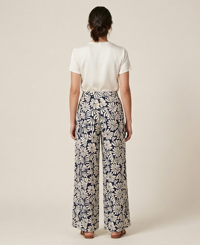 Pantalon de lino estampado