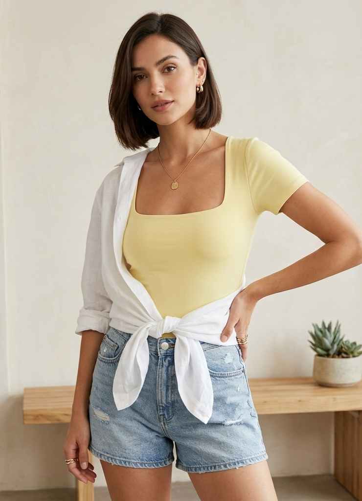 Pantiblusa escote cuadrado
