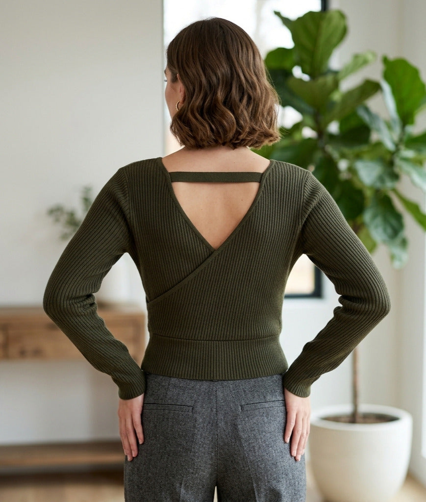 Blusa corta de tejido