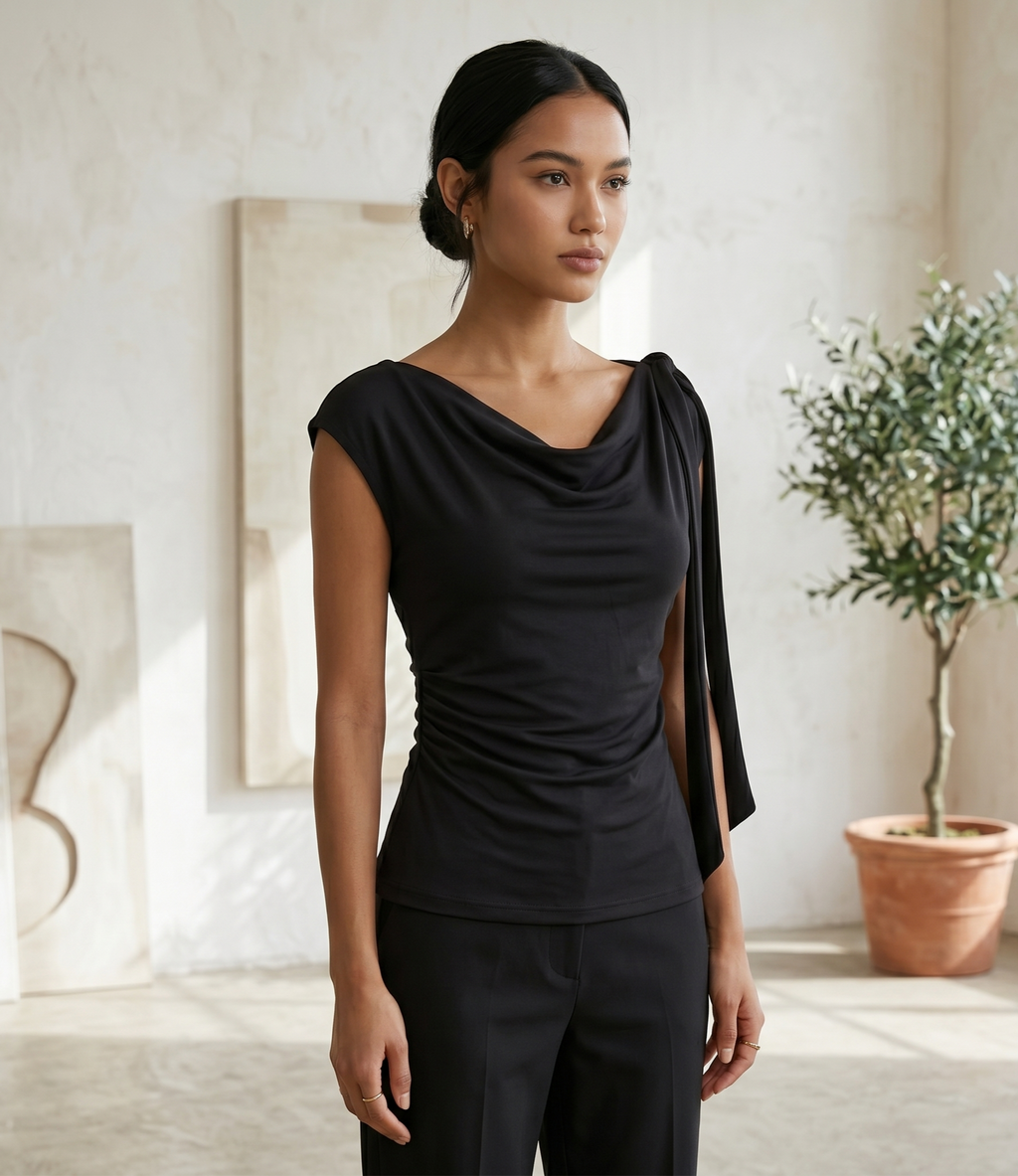 Blusa con liston en hombro