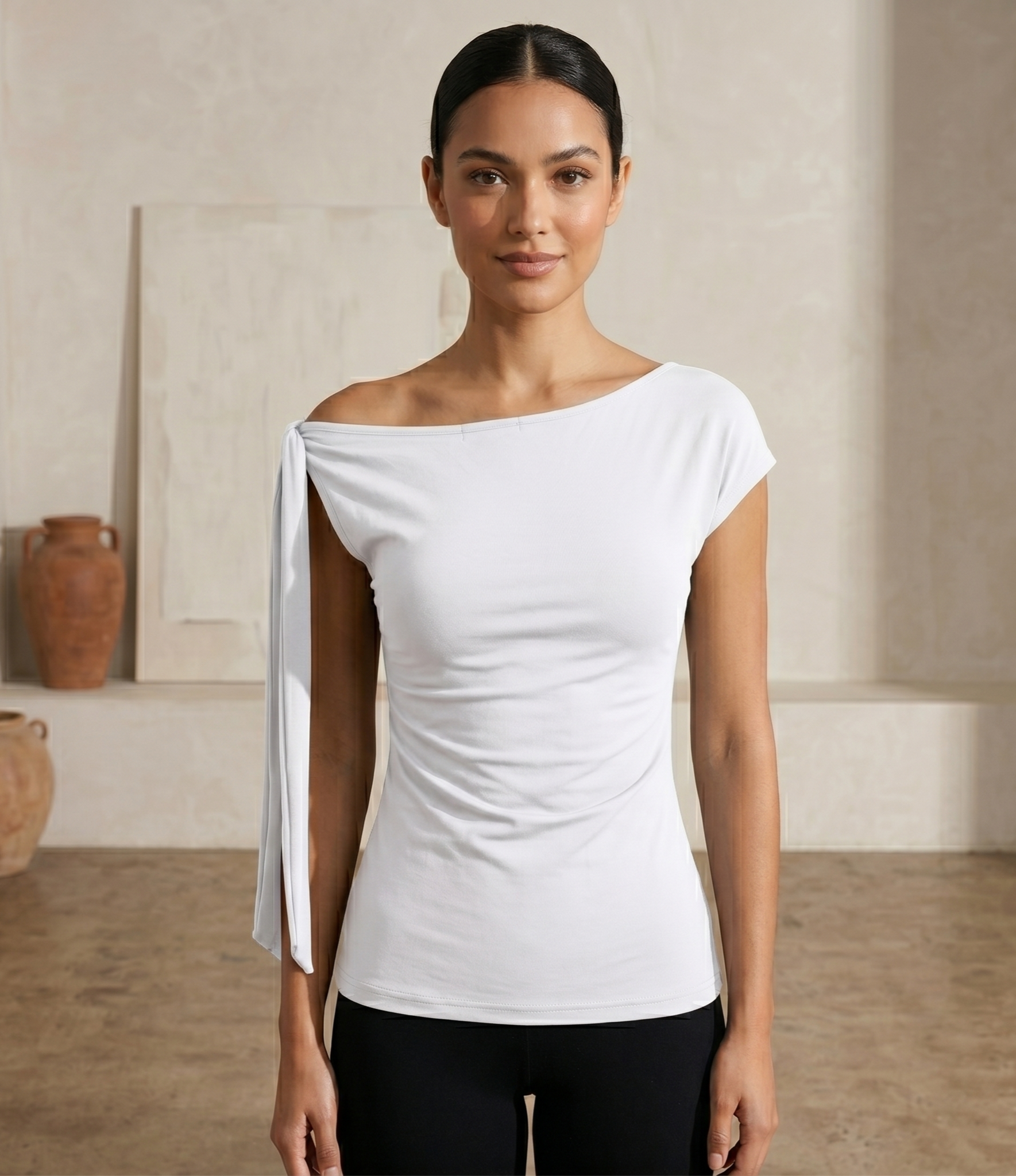 Blusa con liston en hombro