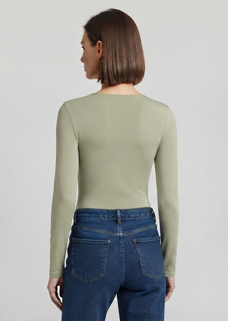 Body cuello redondo manga larga