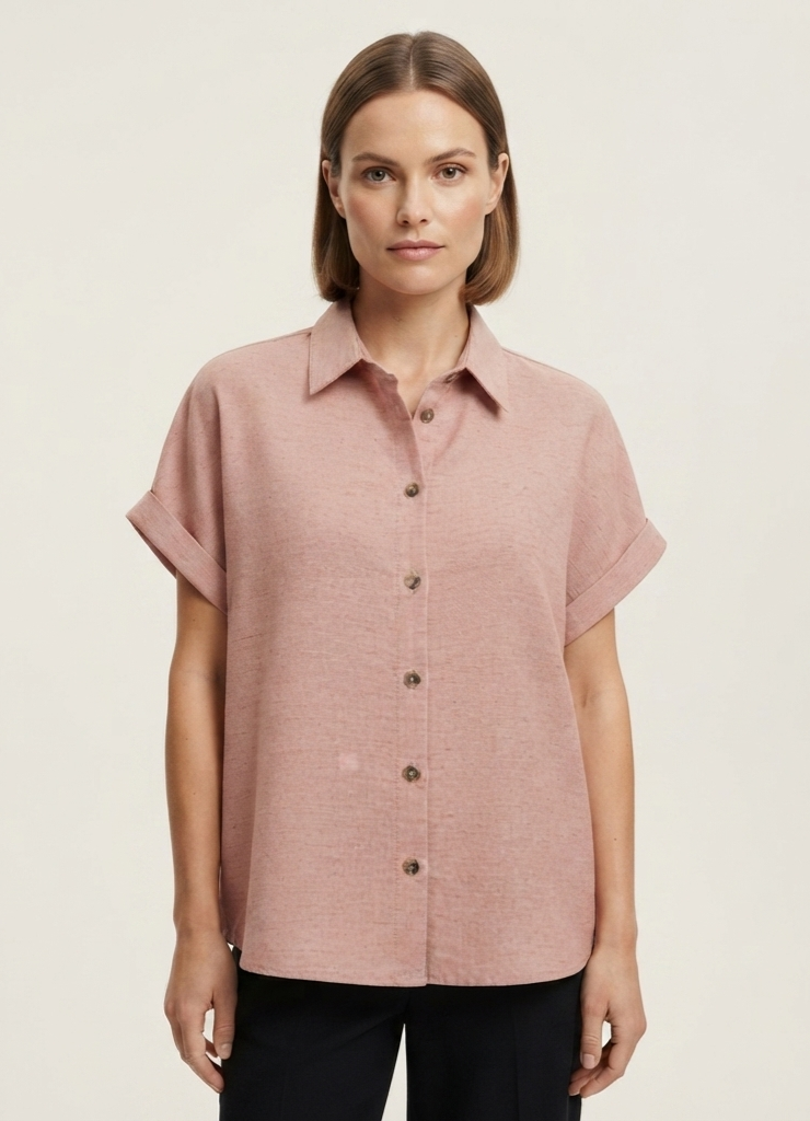 Camisa larga manga corta
