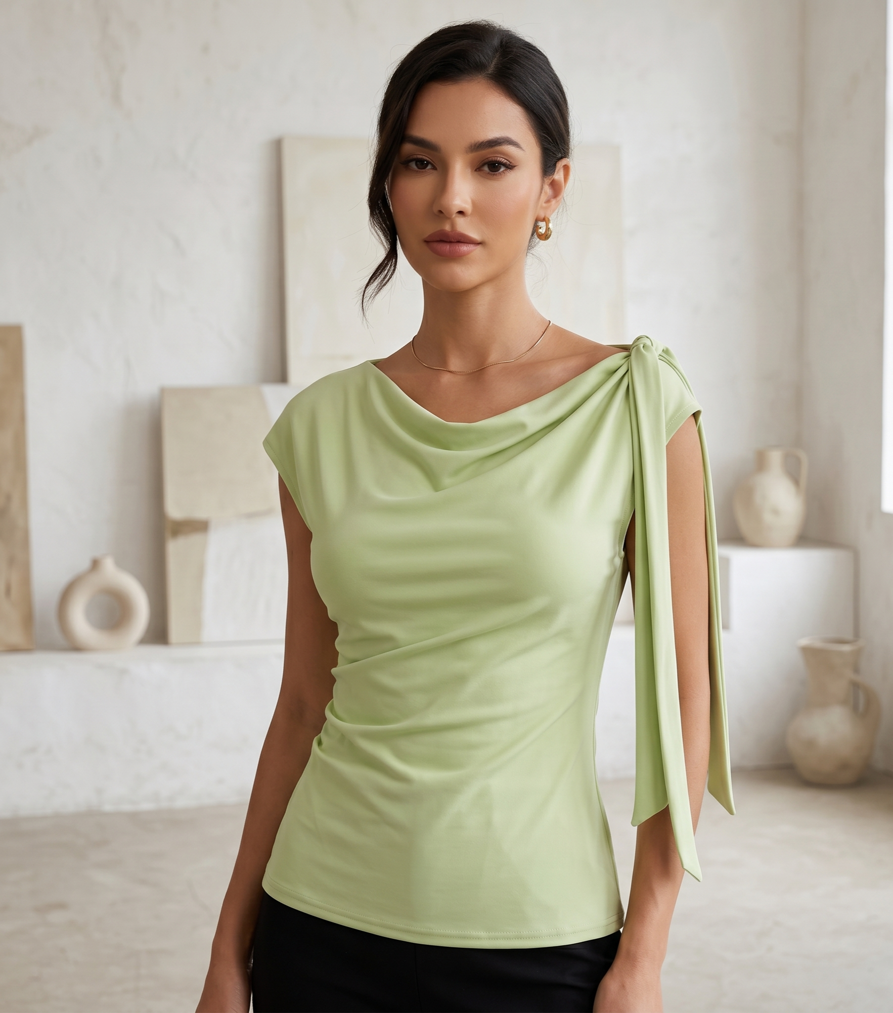 Blusa con liston en hombro