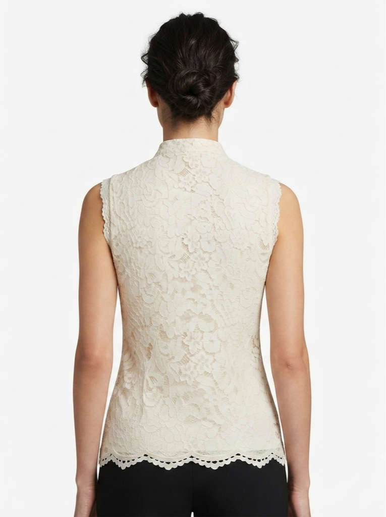 Blusa de encaje sin mangas
