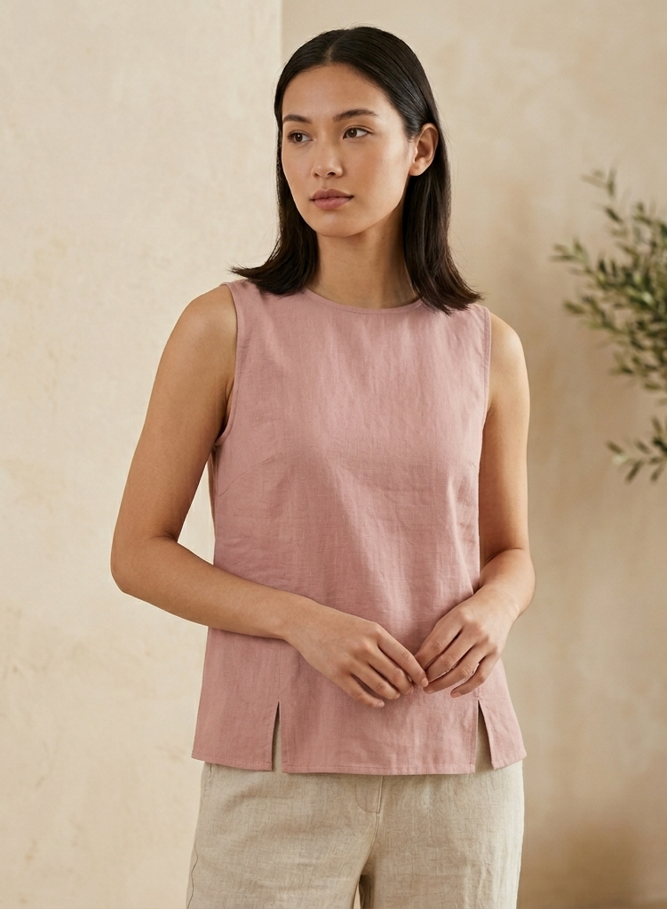 Blusa con aberturas sin mangas