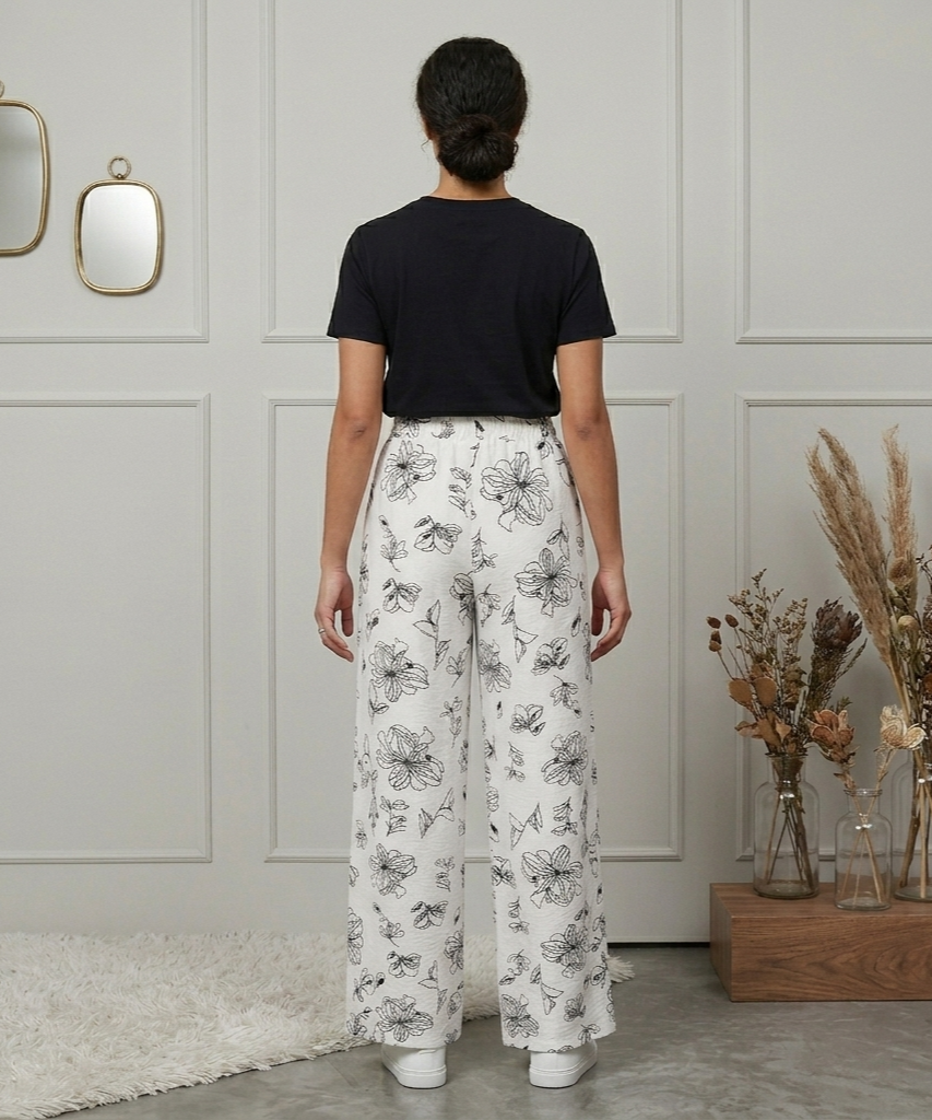 Pantalon de lino estampado