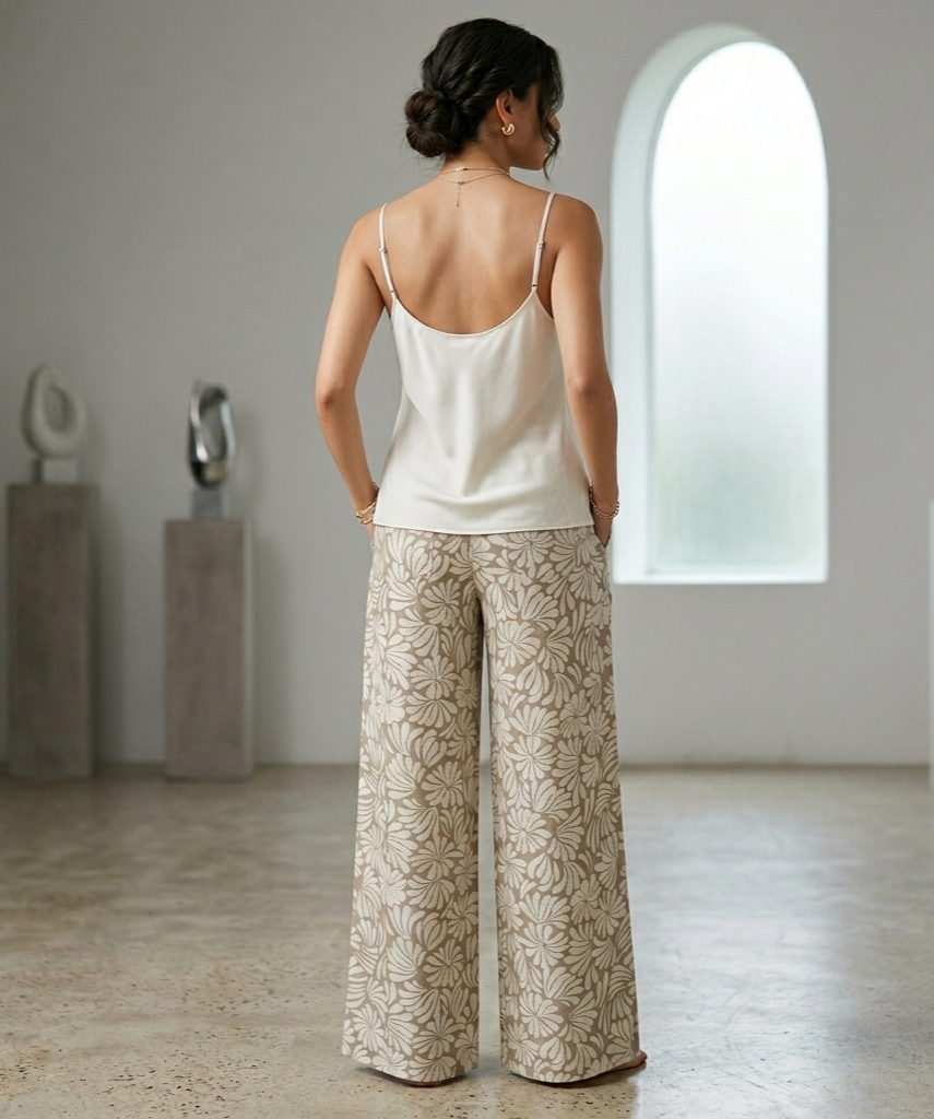 Panrtalon de lino estampado