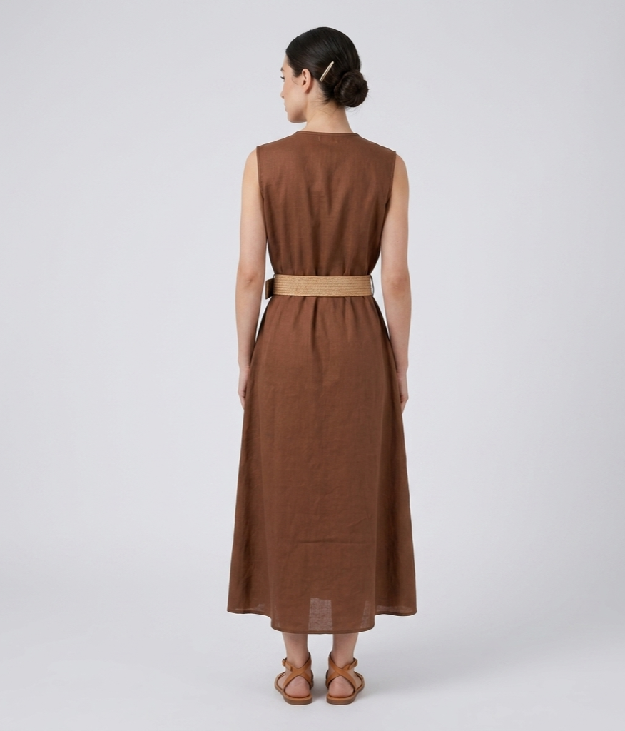 Vestido largo de lino