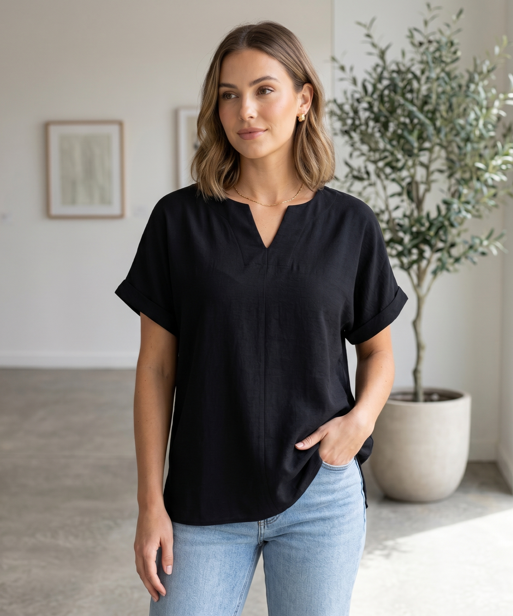 Blusa manga corta
