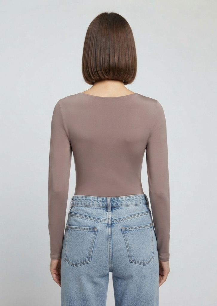 Body cuello redondo manga larga