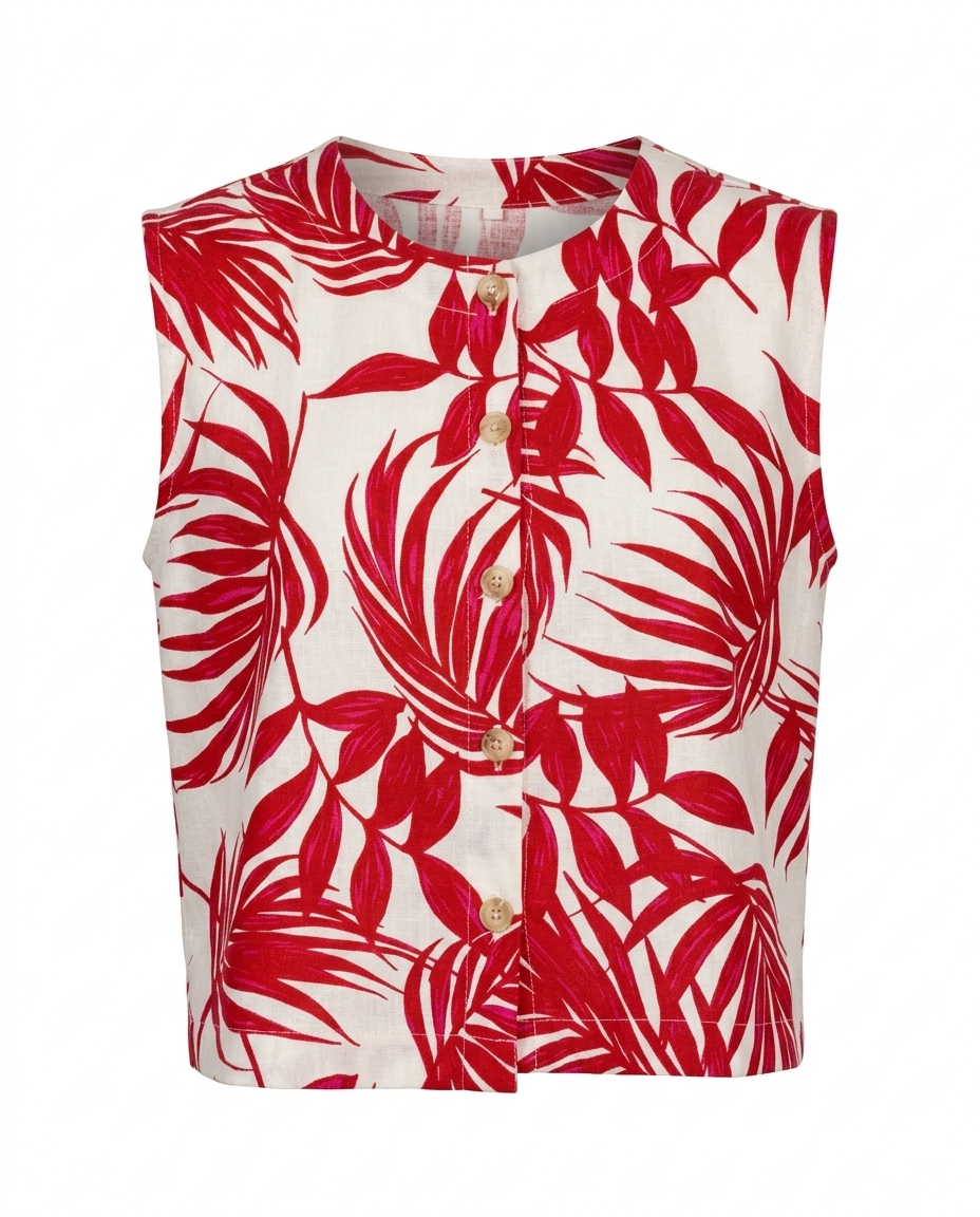 Blusa estampada con botones