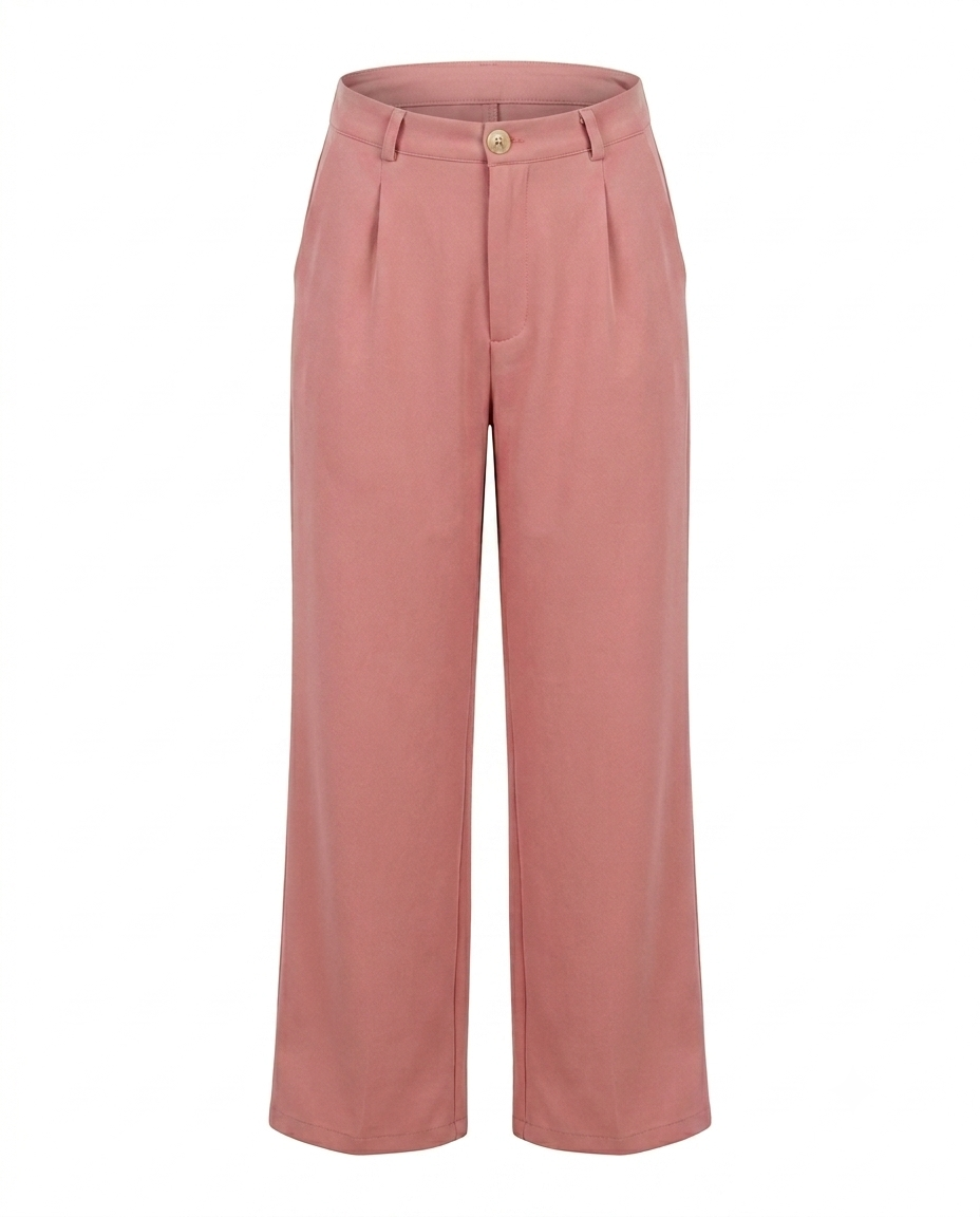 Pantalon liso con elastico trasero