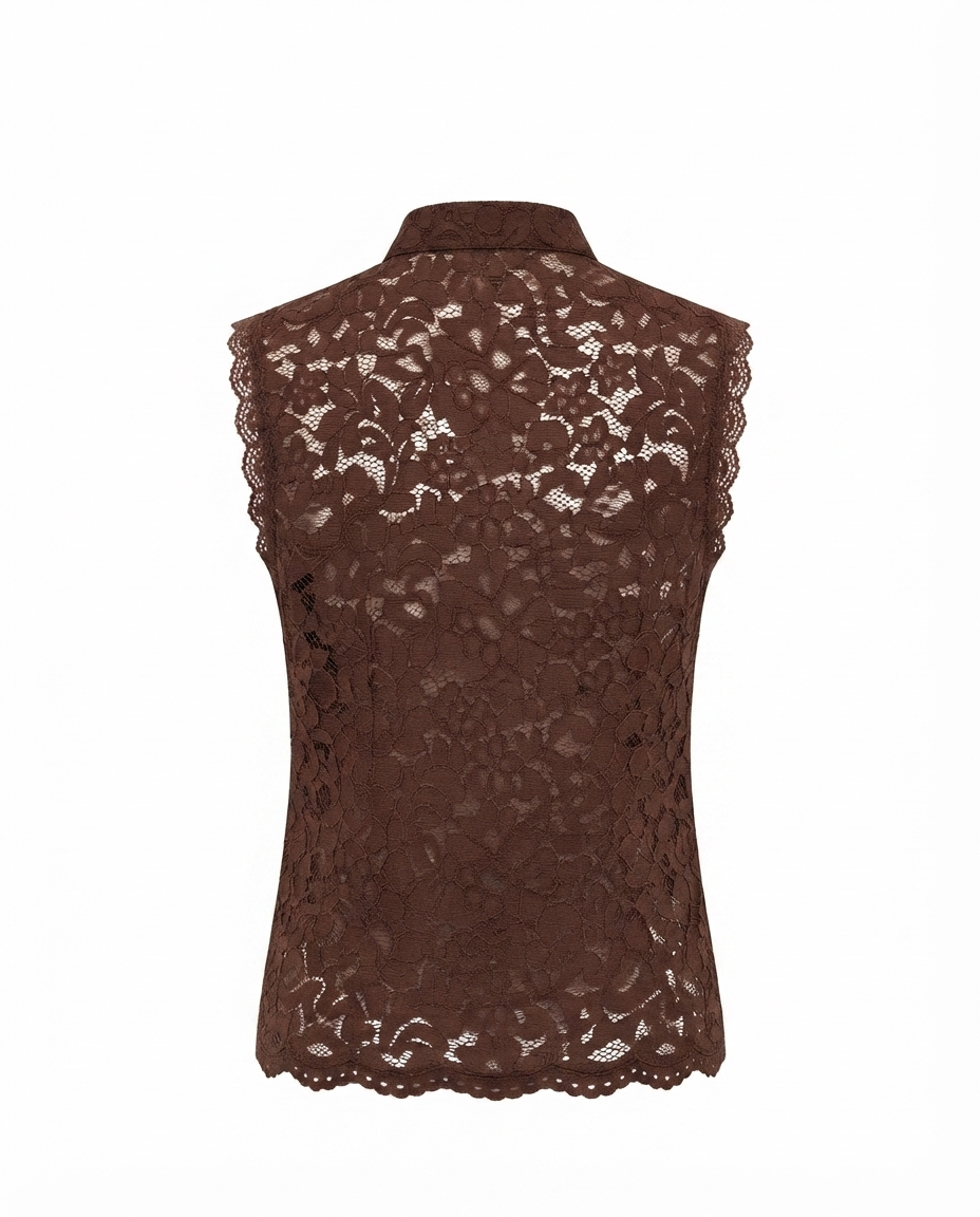 Blusa de encaje sin mangas