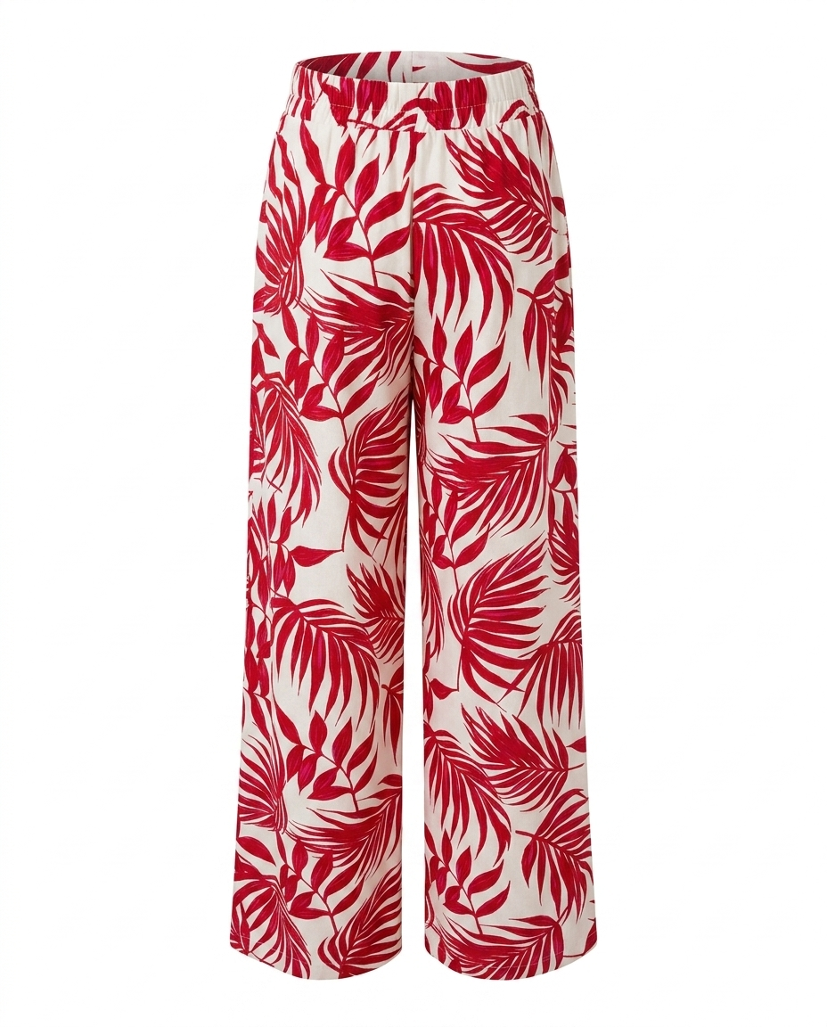 Pantalon de lino estampado