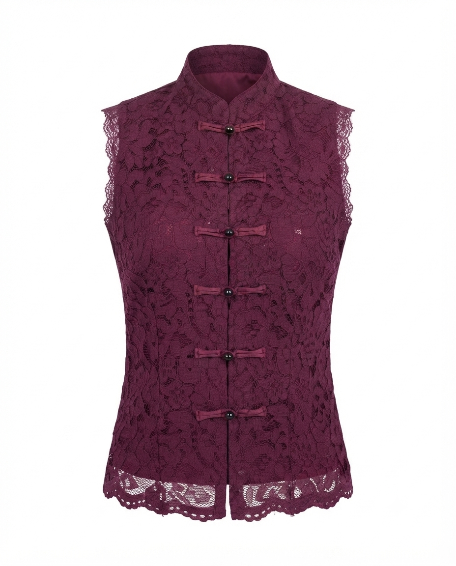 Blusa de encaje sin mangas