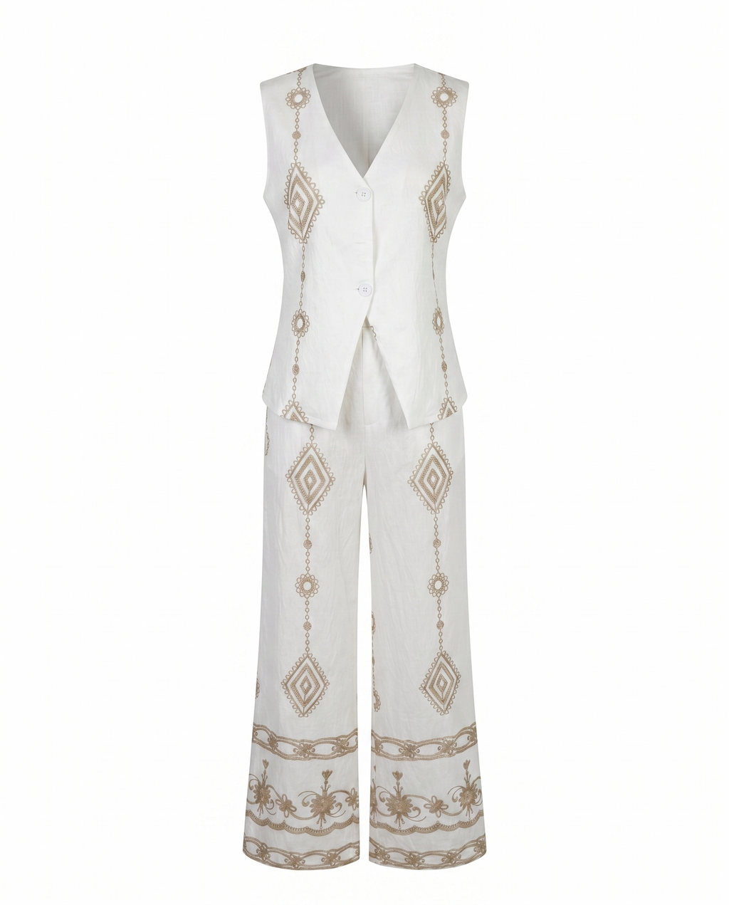 Conjunto de lino estampado