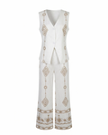 Conjunto de lino estampado