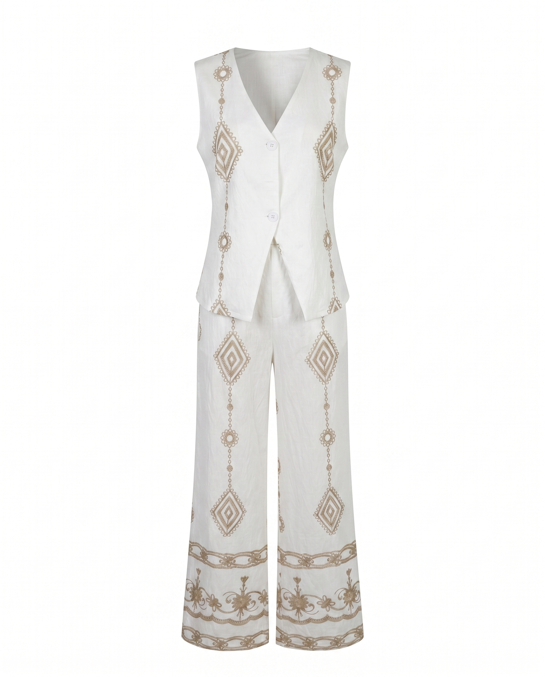 Conjunto de lino estampado