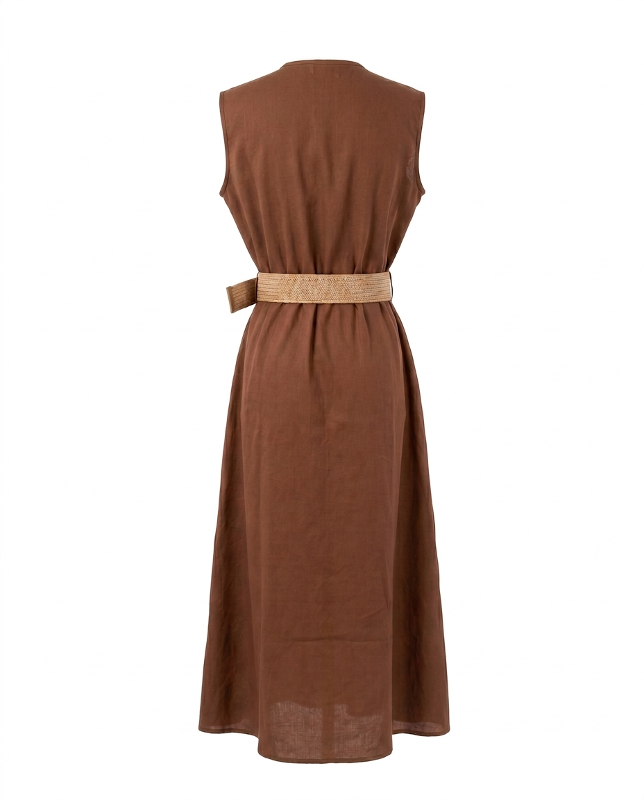 Vestido largo de lino