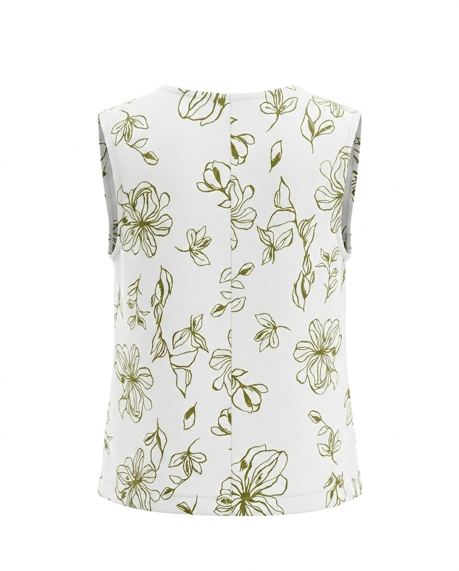 Blusa de lino estampada