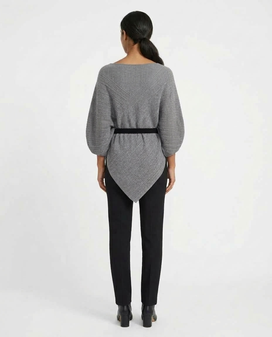 Blusa corte mariposa con cinto