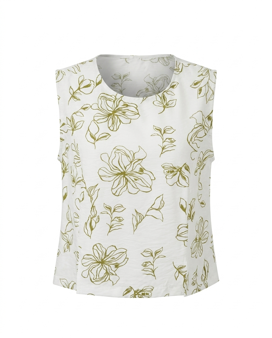 Blusa de lino estampada