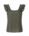 Blusa polkas dots manga escarola