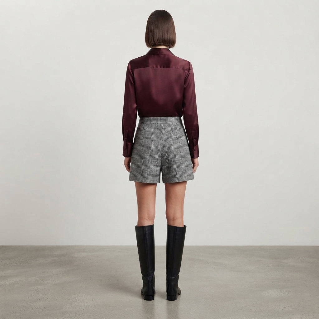 Falda short de cuadros