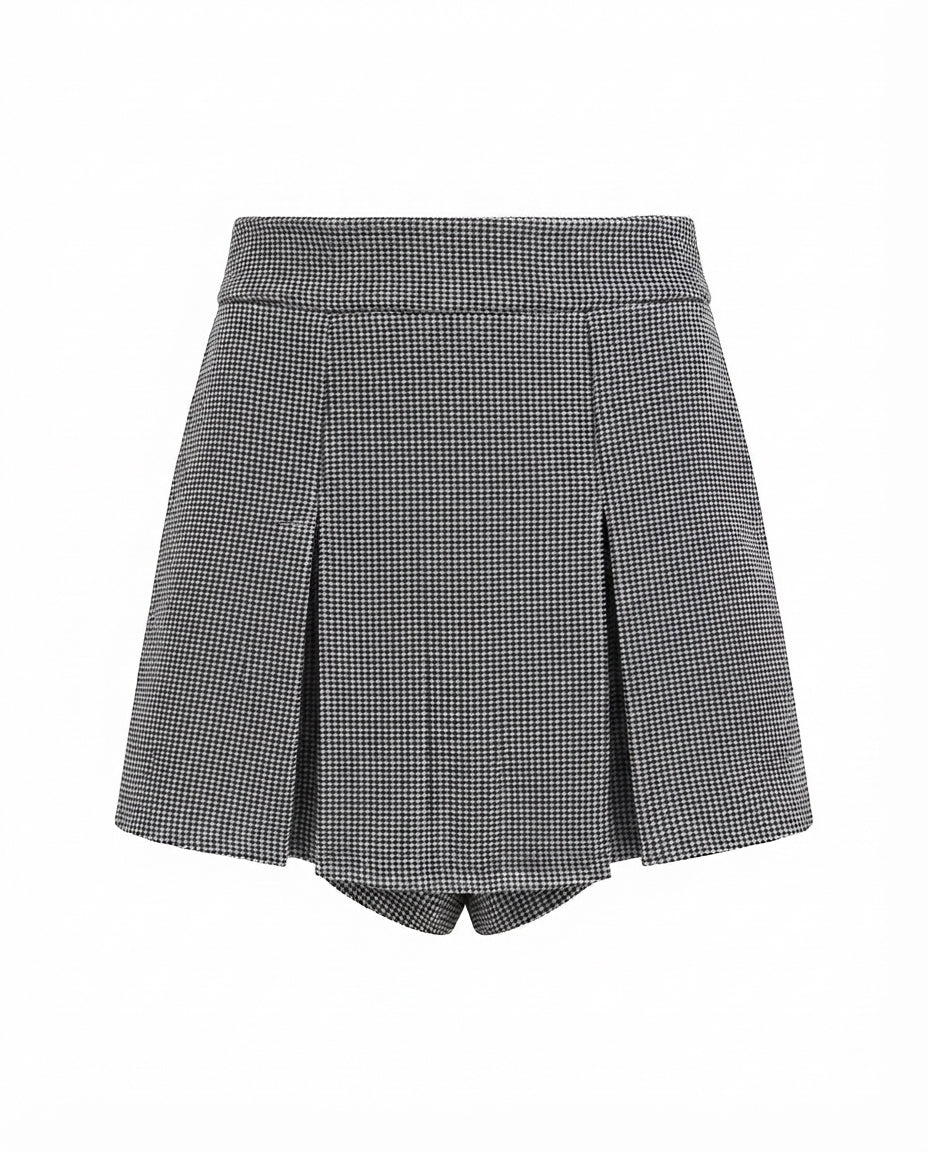 Falda short de cuadros