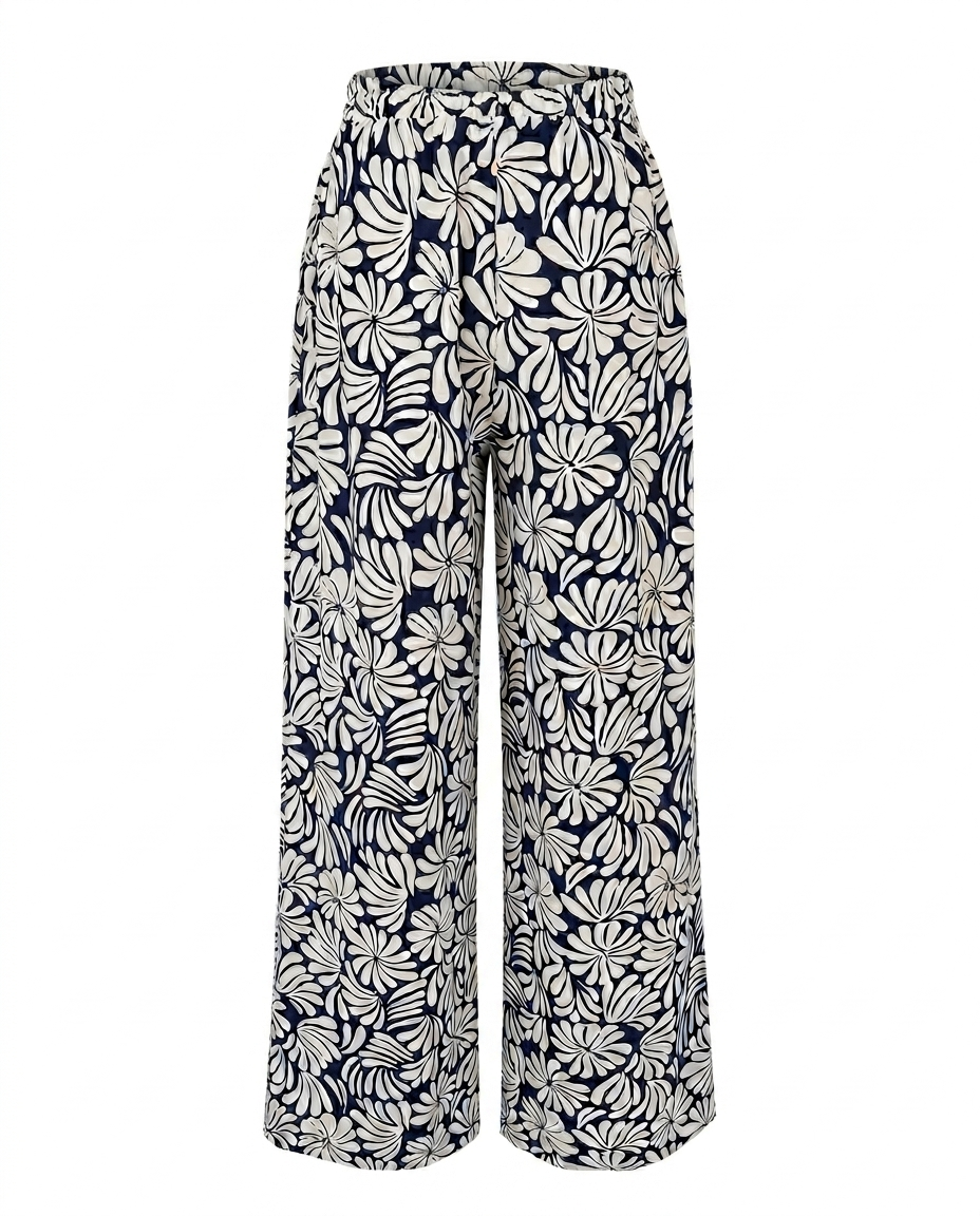 Pantalon de lino estampado