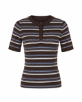 Blusa de rayas tejida manga corta&nbsp;