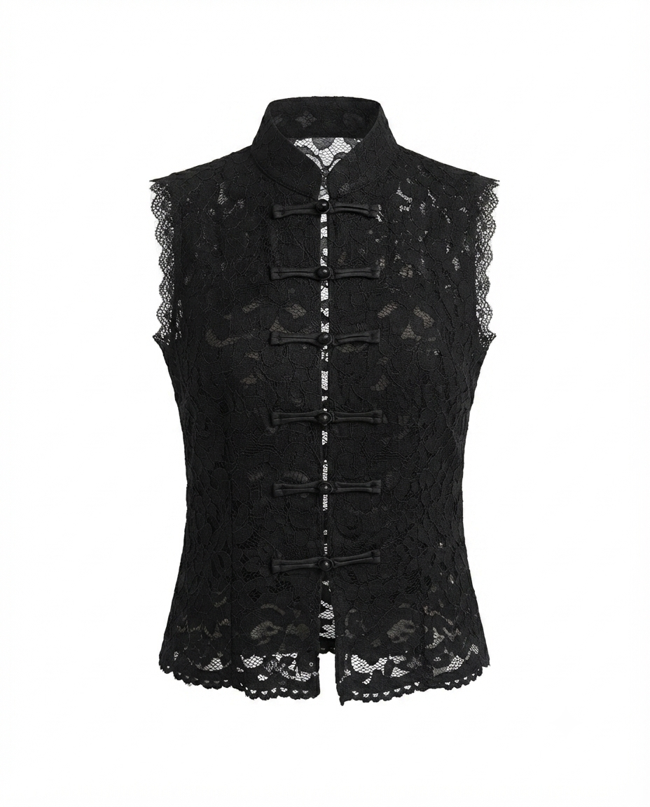 Blusa de encaje sin mangas