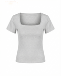 Blusa de algodon escote cuadrado