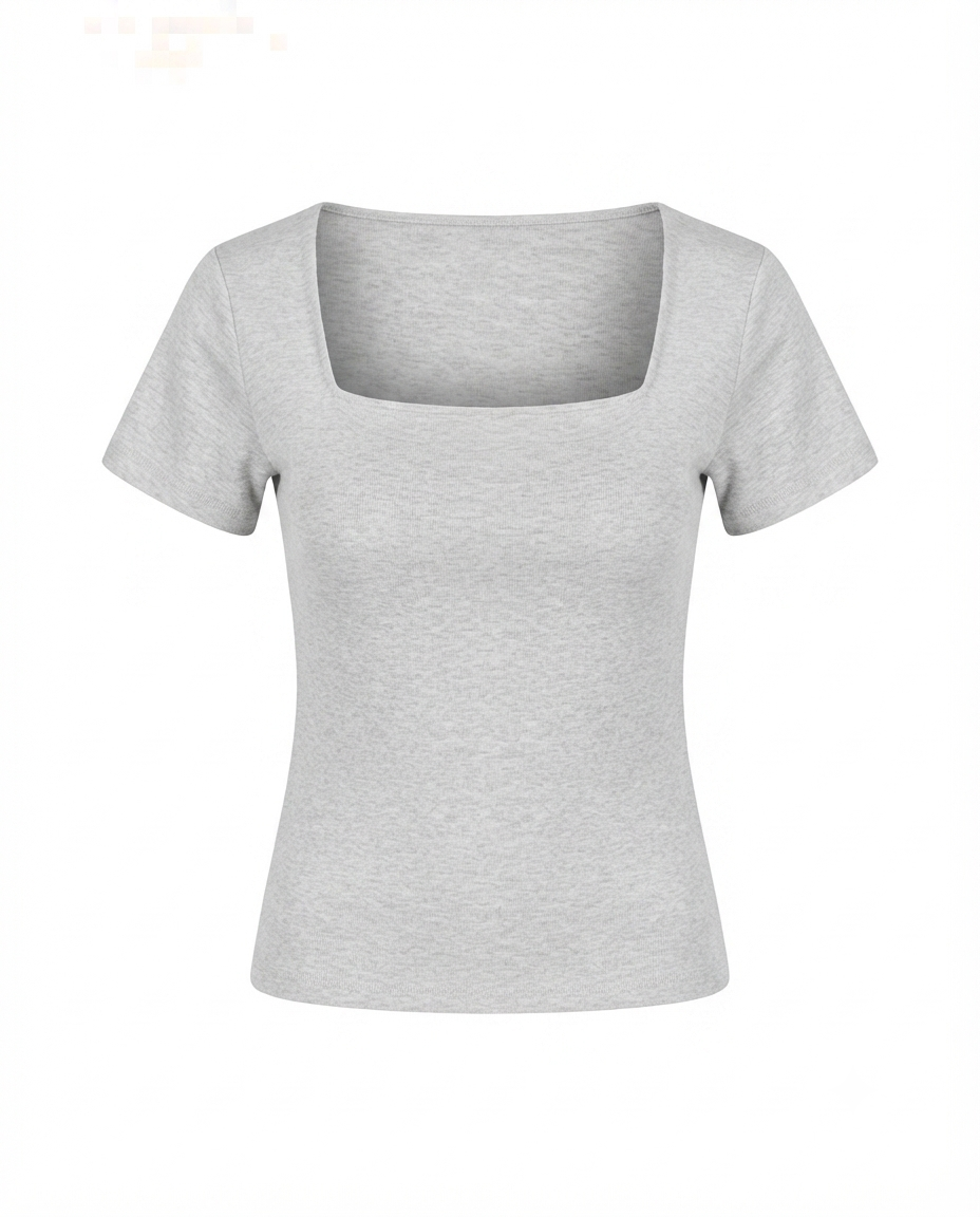 Blusa de algodon escote cuadrado