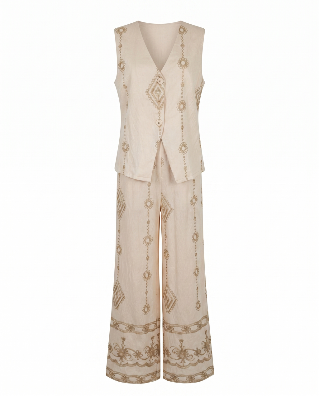 Conjunto de lino estampado