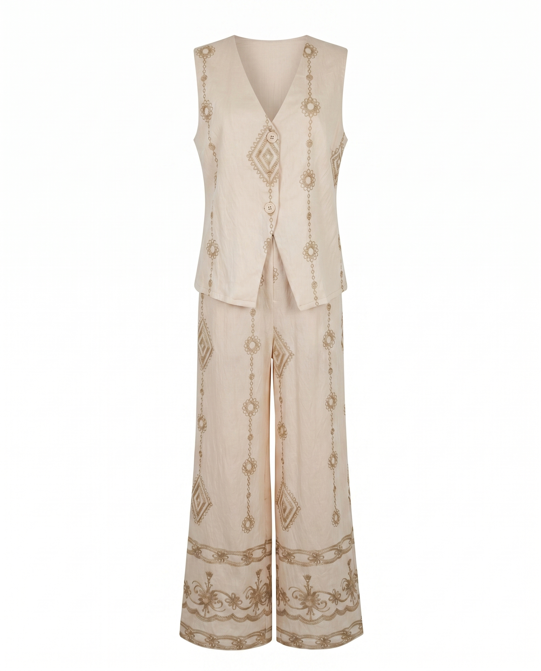 Conjunto de lino estampado
