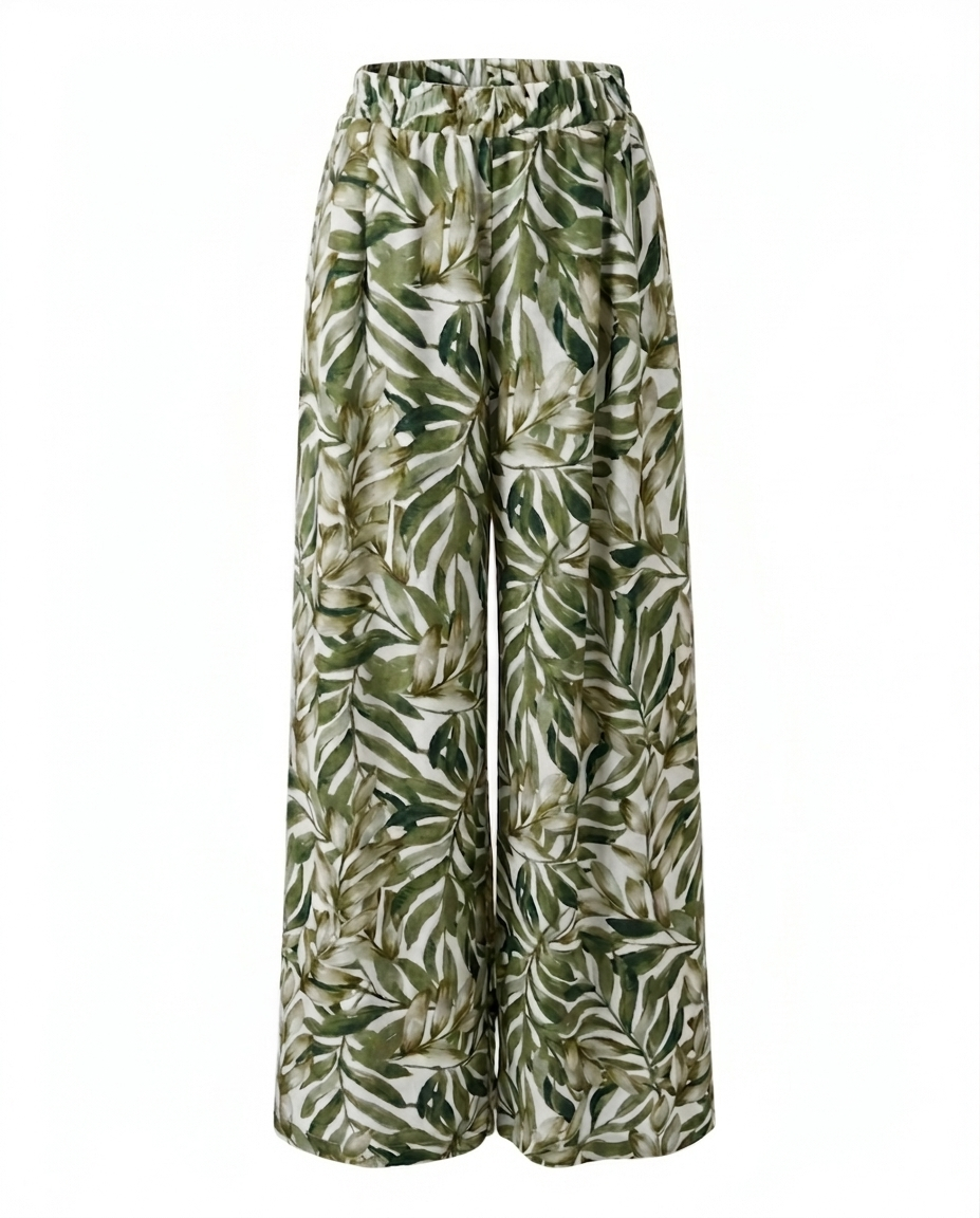 Pantalon de lino estampado