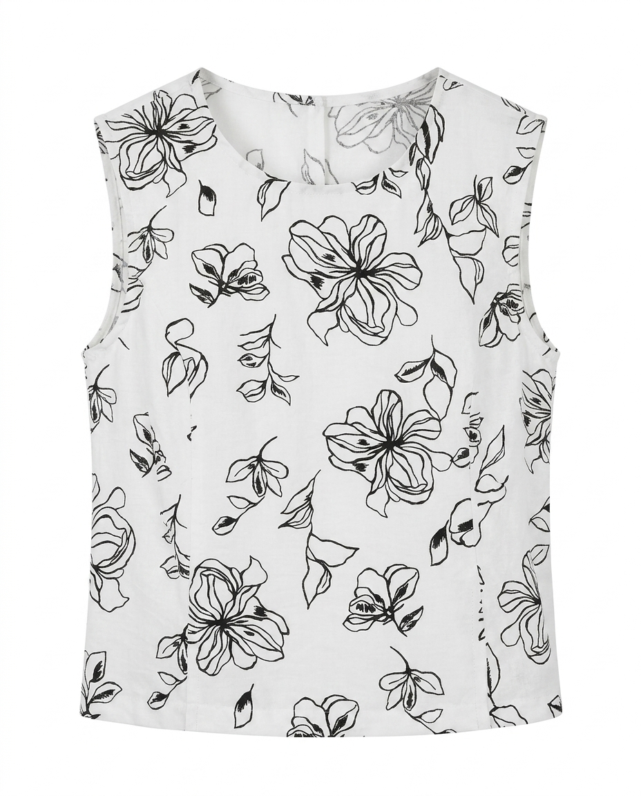 Blusa estampada de lino