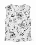 Blusa estampada de lino