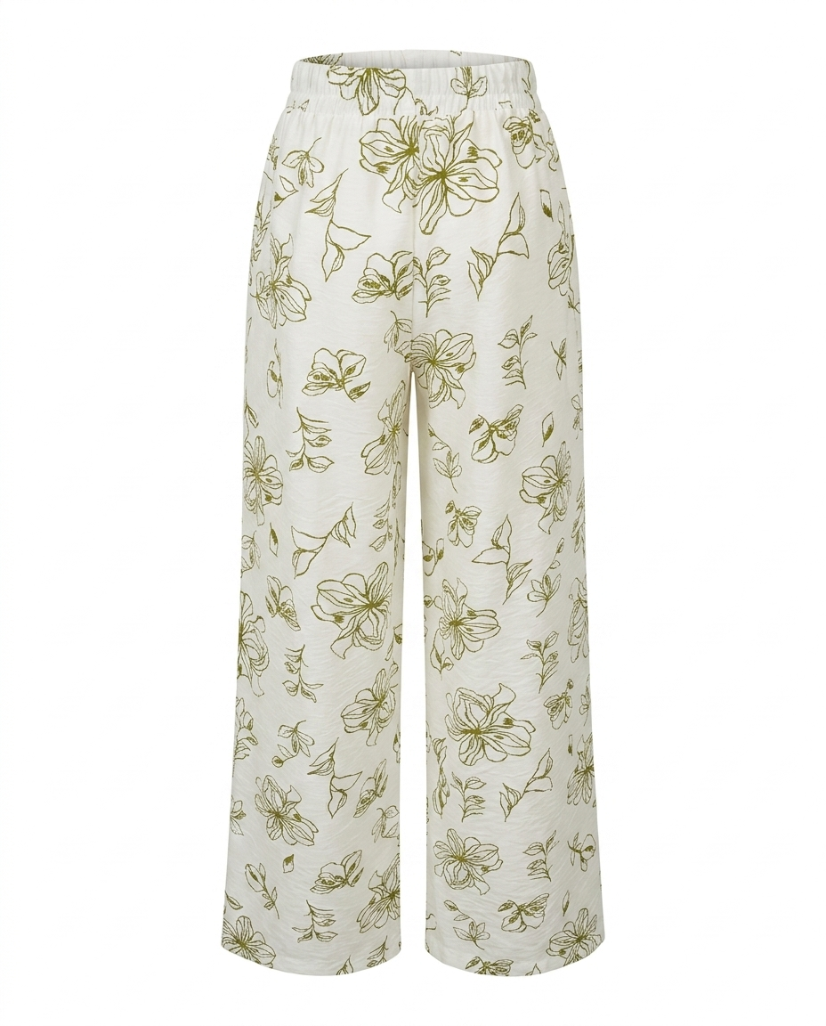 Pantalon de lino estampado