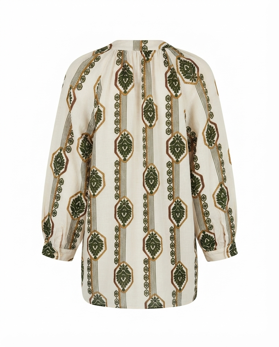 Blusa estampada manga larga