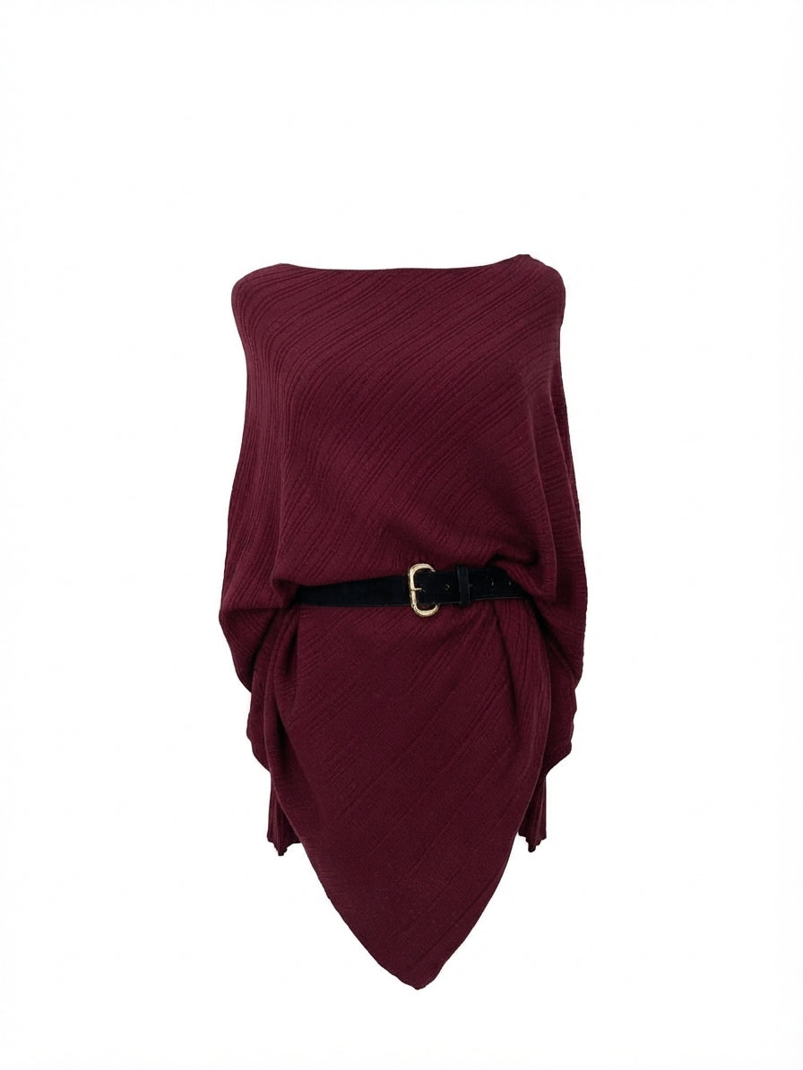 Blusa corte mariposa con cinto