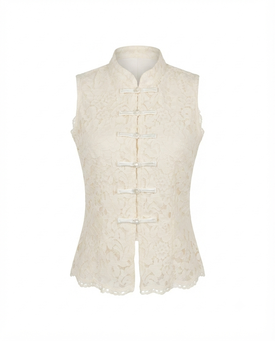 Blusa de encaje sin mangas