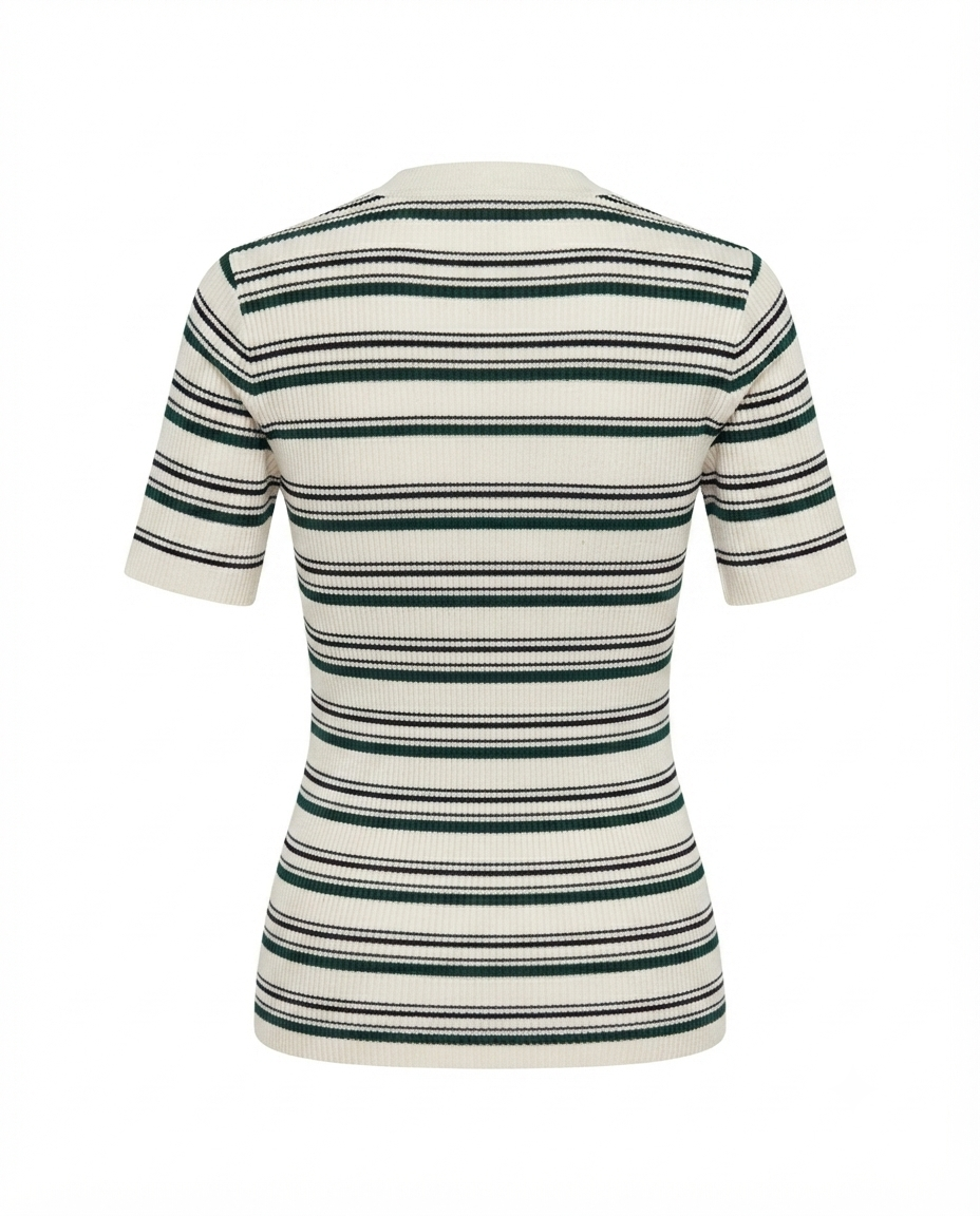 Blusa de rayas tejida manga corta