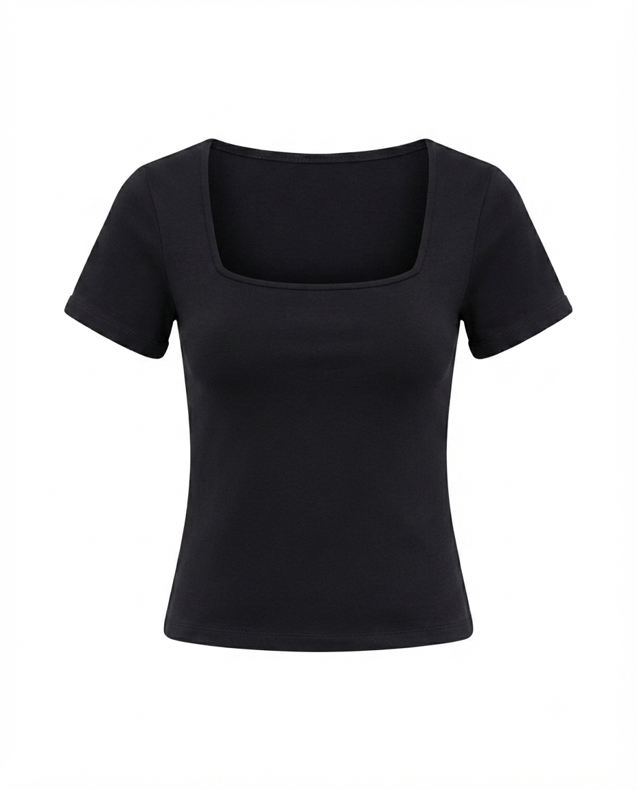 Blusa de algodon escote cuadrado