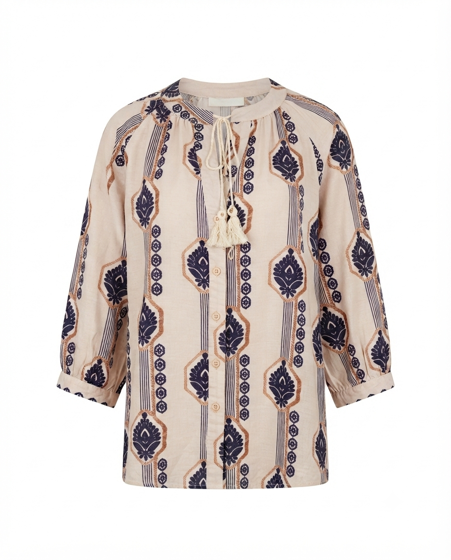 Blusa estampada manga larga