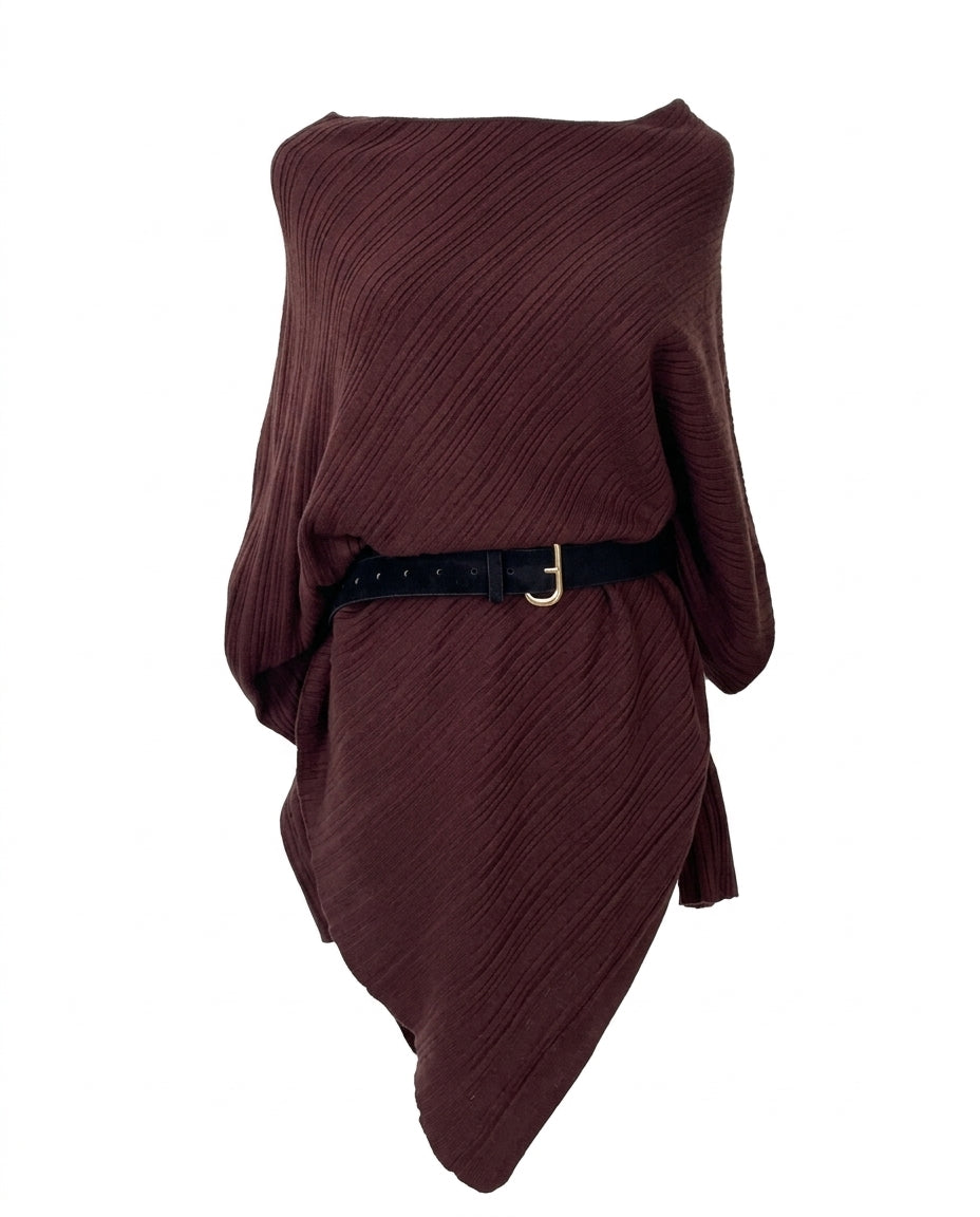 Blusa corte mariposa con cinto