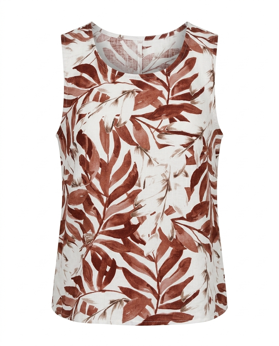 blusa de lino estampada