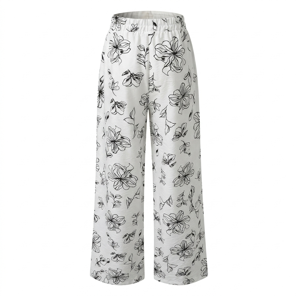 Pantalon de lino estampado